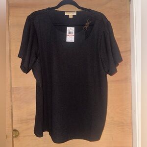 Michael Kors Charcoal Textured Top